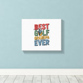 Beste golf opa ooit canvas afdruk (Insitu (Houten vloer))