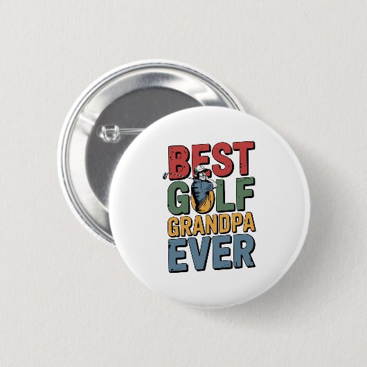 Beste golf opa ooit ronde button 5,7 cm (Voorkant /achterkant)