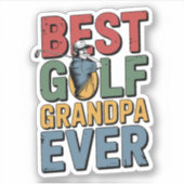 Beste golf opa ooit sticker (Voorkant)