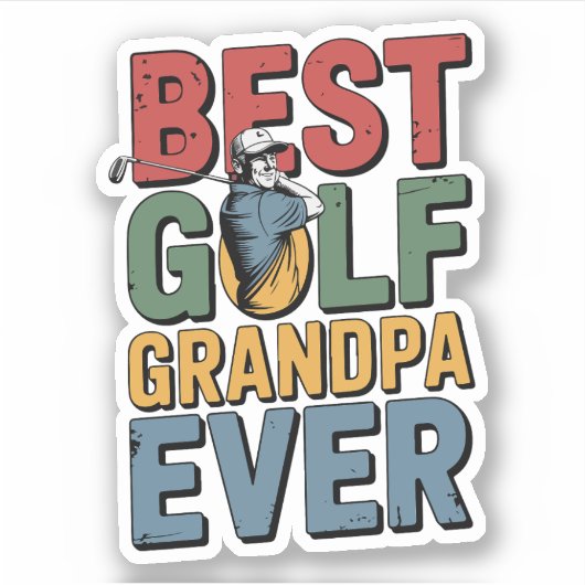 Beste golf opa ooit sticker (Voorkant)