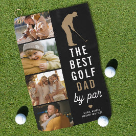 Beste Golf Vader Door Par 4 Foto Collage Golfer Golfhanddoek