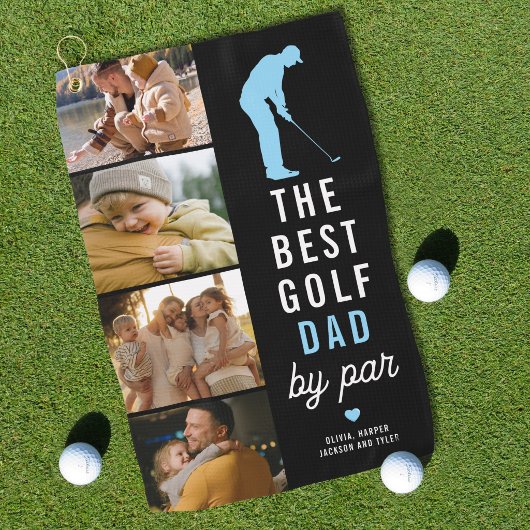 Beste Golf Vader Door Par 4 Foto Collage Golfhanddoek