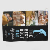 Beste Golf Vader Door Par 4 Foto Collage Golfhanddoek (Horizontaal)