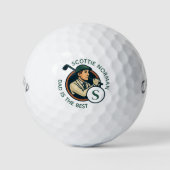 Beste Golfer Dad Retro Monogrammed Golfballen (Voorkant)
