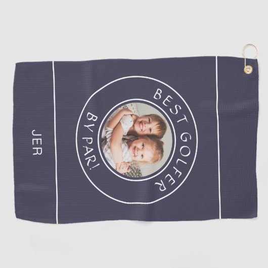 Beste Golfer door Par Golfer Foto Schattige Blauw  Golfhanddoek (Horizontaal)