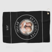 Beste Golfer door Par Golfer Foto Schattige Zwart- Golfhanddoek (Horizontaal)