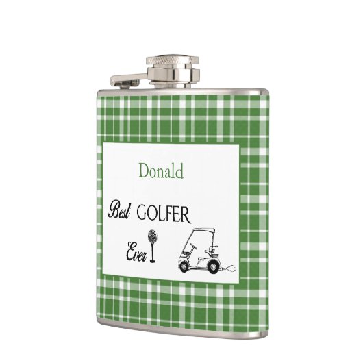 Beste Golfer Green Plaid Custom Heupfles (Links)