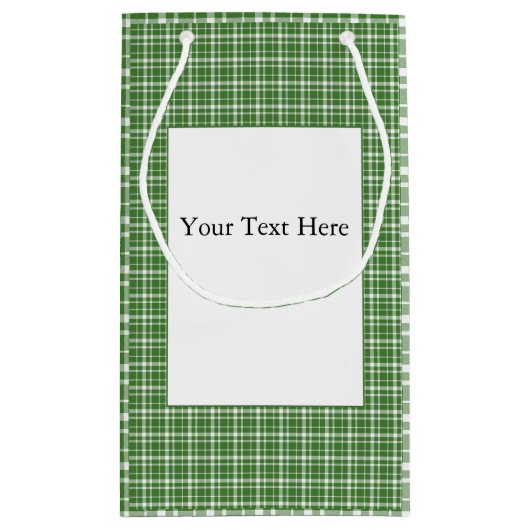 Beste Golfer Green Plaid Custom Klein Cadeauzakje (Achterkant)