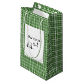 Beste Golfer Green Plaid Custom Klein Cadeauzakje (Voorkant Gekanteld)