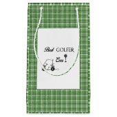 Beste Golfer Green Plaid Custom Klein Cadeauzakje (Voorkant)