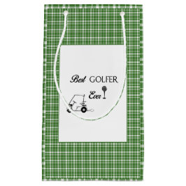 Beste Golfer Green Plaid Custom Klein Cadeauzakje