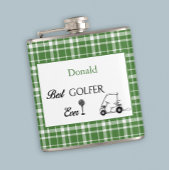Beste Golfer Groen Geruit Aangepast Heupfles