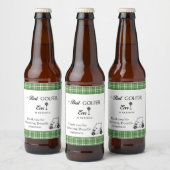 Beste Golfer Groen Geruit Maatwerk Bier Etiket (Flessen)