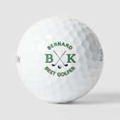 Beste Golfer Monogram Golf Ball Groene Naam Golfballen (Voorkant)