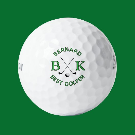 Beste Golfer Monogram Golf Ball Groene Naam Golfballen