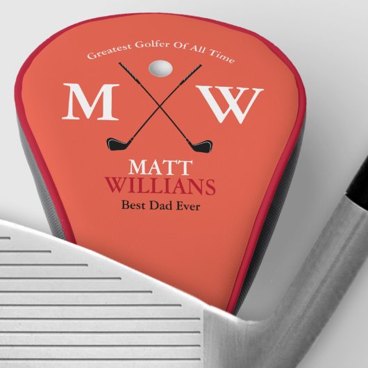 Beste Golfer Monogram Roodachtig Aangepast Golfheadcover