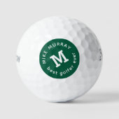 Beste Golfer ooit groen Monogrammed Golf Ball Golfballen (Voorkant)