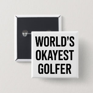 Beste Golfer Papa Vaderdag Golfen Ter Wereld Vierkante Button 5,1 Cm