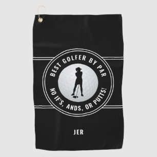Beste Golfer Per Par Grappige Putts Vrouwen Zwart  Golfhanddoek