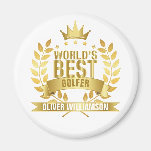 Beste Golfer Ter Wereld Goud 5 Sterren Magneet (Voorkant)