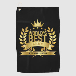 Beste Golfer Ter Wereld Zwart En Goud 5 Sterren Golfhanddoek