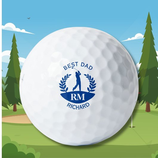 Beste Golfer Vader Monogram Voornaam Golfballen