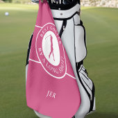Beste Golfer van een lange, opgeruimde dames met r Golfhanddoek