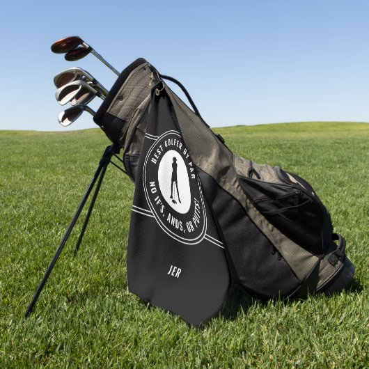 Beste Golfer van Par Funny Putts Dames Black White Golfhanddoek (Groen)