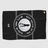 Beste Golfer van Par Funny Putts Vrouwen Zwart-wit Golfhanddoek (Horizontaal)