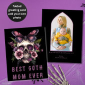 Beste Goth Moeder Ooit Schedel Vlinder Paars Moede Kaart