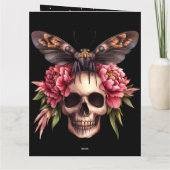 Beste Gothic Mama Ooit Skull Moth Roze Moederdag Kaart (Achterkant)
