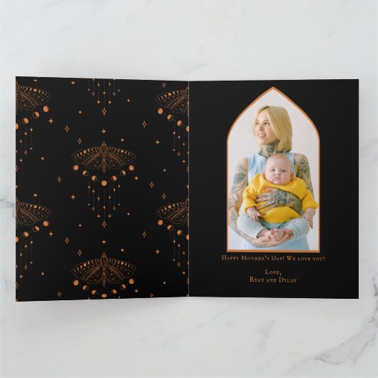 Beste Gothic Mama Ooit Skull Moth Sinaasappel Moed Kaart (Binnen)