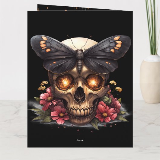Beste Gothic Mama Ooit Skull Moth Sinaasappel Moed Kaart (Achterkant)