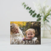 Beste goudfamilie, met de blote kerstfoto briefkaart (Staand voorkant)