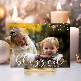 Beste goudfamilie, met de blote kerstfoto briefkaart