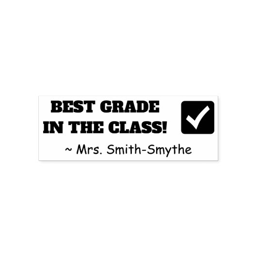 "BESTE GRADE IN DE KLASSE!" Feedback Rubberstempel Zelfinktende Stempel (Design)