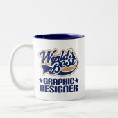 Beste grafische ontwerper tweekleurige koffiemok (Links)