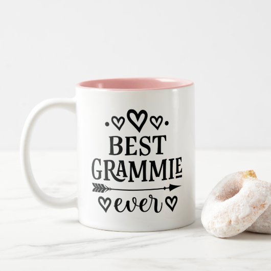 Beste Grammie ooit voor grootmoeder Tweekleurige Koffiemok (Met donut)