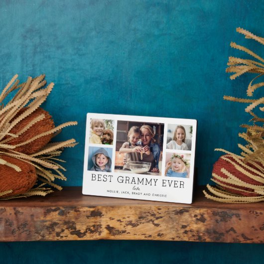 Beste Grammy ooit 5-foto Collage Keepsake Custom Fotoplaat (Zijkant)