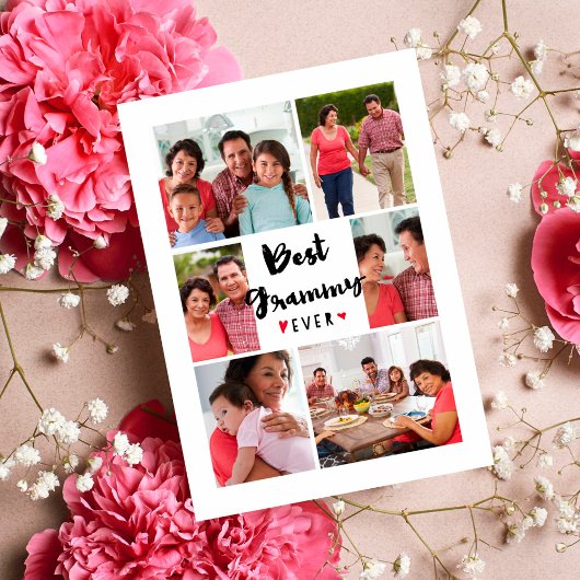 Beste Grammy Ooit Foto Collage Wenskaart Feestdagen Kaart