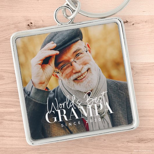 Beste Grampa van de wereld sinds 20XX Moderne Foto Sleutelhanger