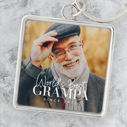 Beste Grampa van de wereld sinds 20XX Moderne Foto Sleutelhanger