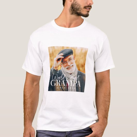 Beste Grampa van de wereld sinds 20XX Moderne Foto T-shirt (Voorkant)