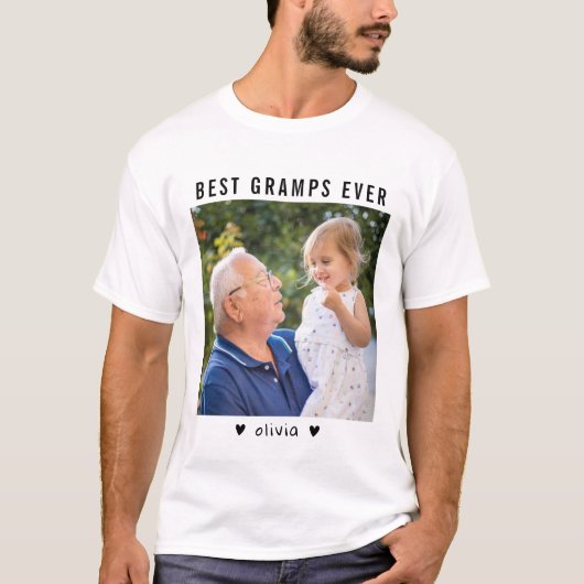 Beste Gramps ooit Grootvader en kleinkind Foto T-shirt (Voorkant)