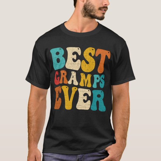 Beste Gramps Ooit Retro  Grandad Vaderdag T-shirt (Voorkant)