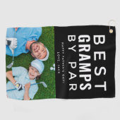 Beste Gramps van Par Photo Golf Vaderdag Golfhanddoek (Horizontaal)