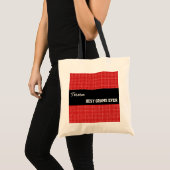 Beste Grams Ever - Aangepaste naam Red Squares 002 Tote Bag (Voorkant (product))