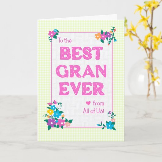 Beste Gran Ever Moederdag van de Kaart van ons all (Gele Bloem)