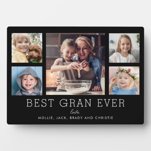 Beste Gran Ooit 5-Foto Collage Keepsake Custom Fotoplaat (voorkant)