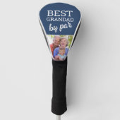 Beste Grandad by par Modern blauw Aangepaste foto Golfheadcover (Voorkant)